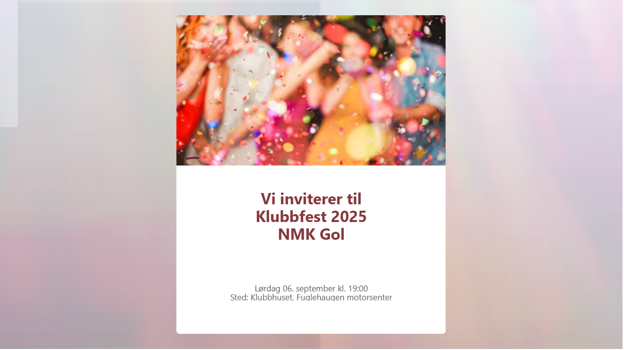 Velkommmen til Klubbfest