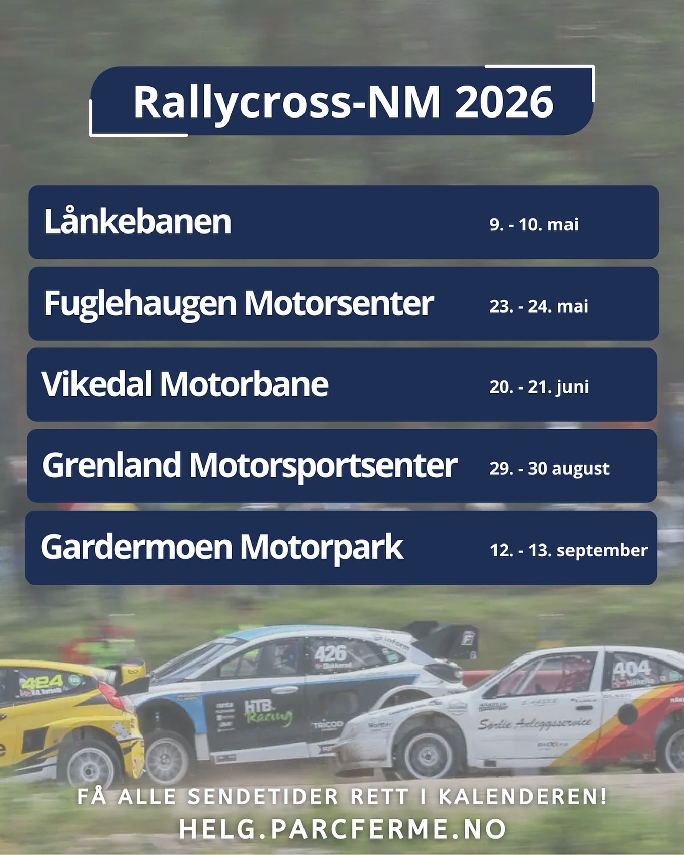Artikkelbilde til artikkelen NM RALLYCROSS PÅ GOL 23-24 MAI 2026