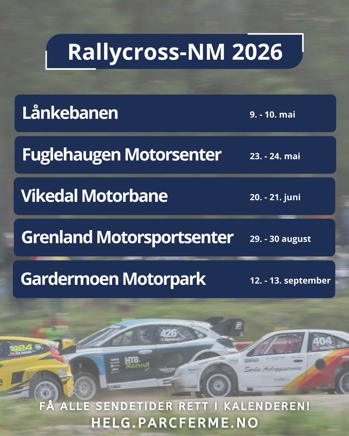 NM RALLYCROSS PÅ GOL 23-24 MAI 2026
